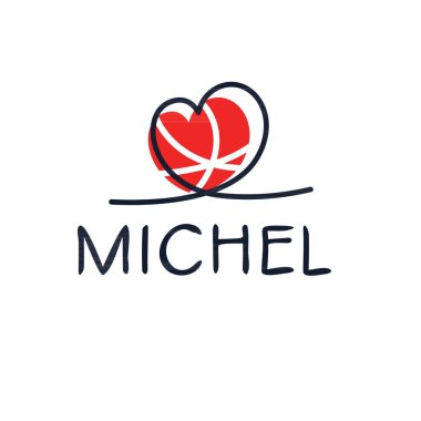 (Michel) Kaligrafi adı, Vektör illüstrasyonu.