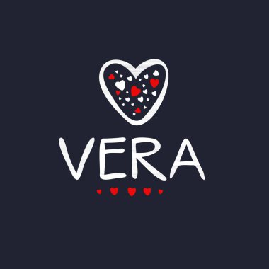 (Vera) Kaligrafi adı, Vektör illüstrasyonu.