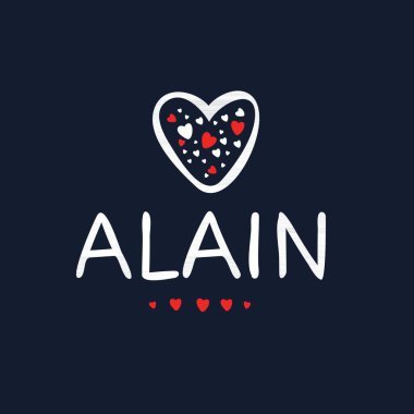 Yaratıcı (Alain) adı, Vektör illüstrasyonu.