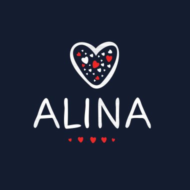 Yaratıcı (Alina) adı, Vektör illüstrasyonu.