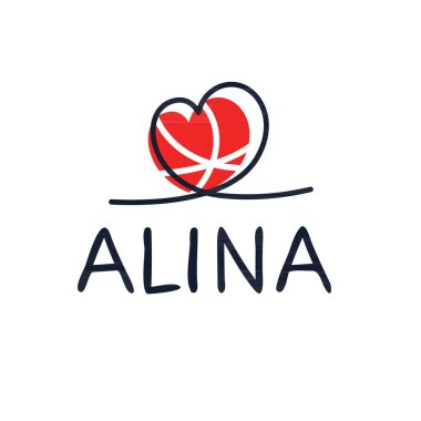 Yaratıcı (Alina) adı, Vektör illüstrasyonu.