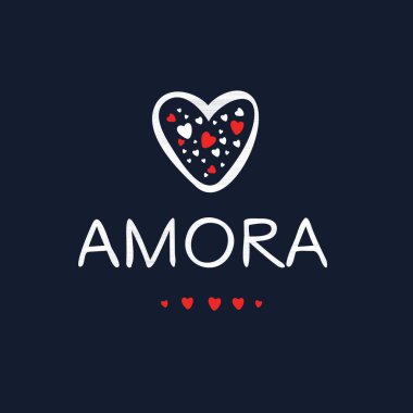 Yaratıcı (Amora) adı, Vektör illüstrasyonu.