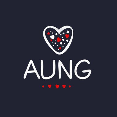 Yaratıcı (Aung) isim, Vektör illüstrasyonu.