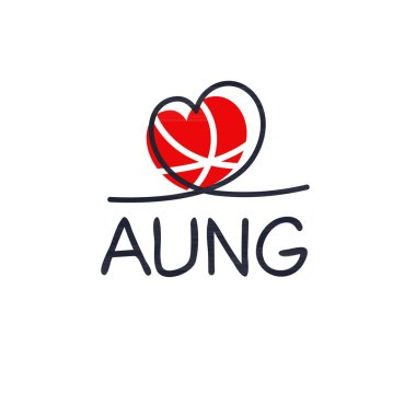 Yaratıcı (Aung) isim, Vektör illüstrasyonu.