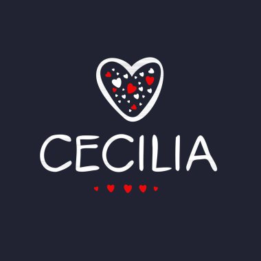 Yaratıcı (Cecilia) adı, Vektör illüstrasyonu.