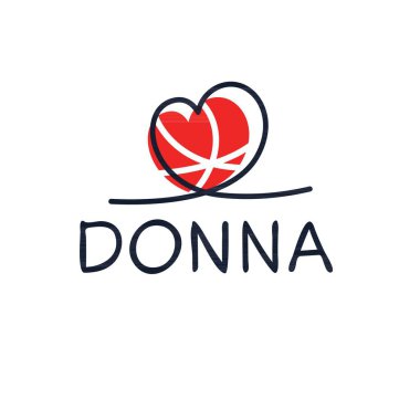 Yaratıcı (Donna) adı, Vektör illüstrasyonu.