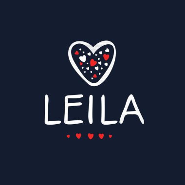 Yaratıcı (Leyla) adı, Vektör illüstrasyonu.