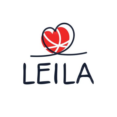 Yaratıcı (Leyla) adı, Vektör illüstrasyonu.