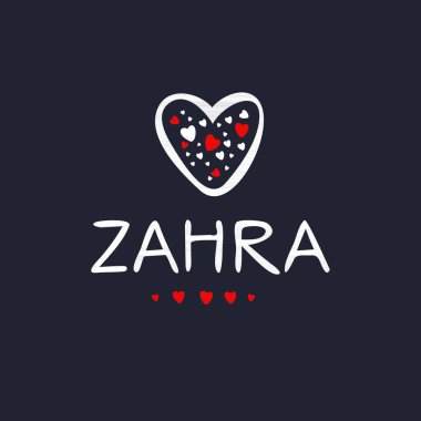 Yaratıcı (Zahra) adı, Vektör illüstrasyonu.