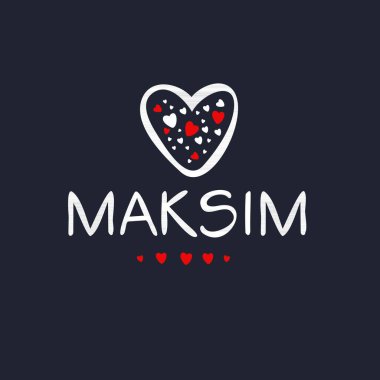 (Maksim) Kaligrafi adı, Vektör illüstrasyonu.