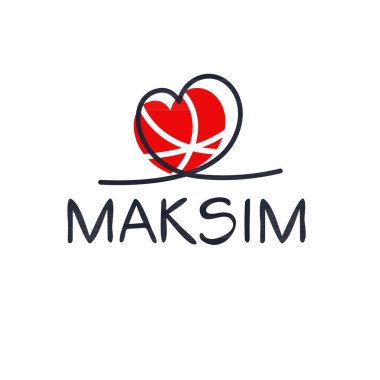 (Maksim) Kaligrafi adı, Vektör illüstrasyonu.