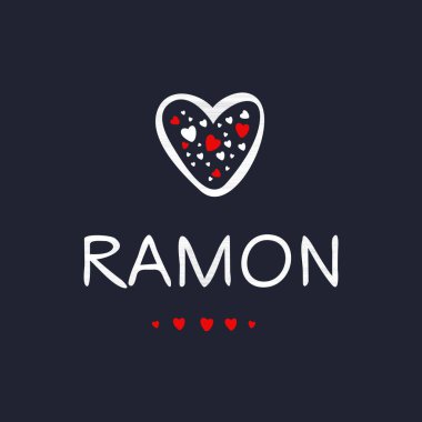 (Ramon) Kaligrafi adı, Vektör illüstrasyonu.