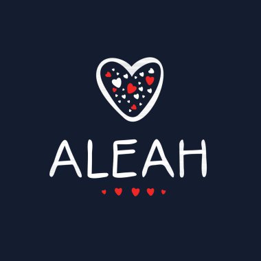 (Aleah) Kaligrafi adı, Vektör illüstrasyonu.