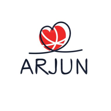 (Arjun) Kaligrafi adı, Vektör illüstrasyonu.