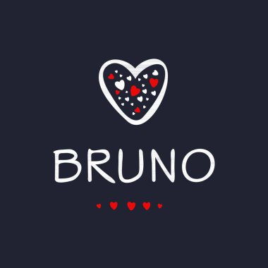 (Bruno) Kaligrafi adı, Vektör illüstrasyonu.