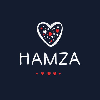 (Hamza) Kaligrafi adı, Vektör illüstrasyonu.