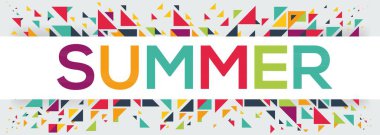 Yaz metin afişi, vektör illüstrasyonu.