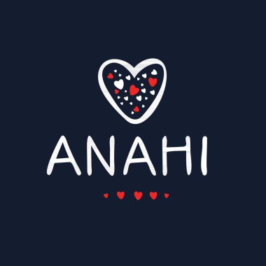 (Anahi) Kaligrafi adı, Vektör illüstrasyonu.