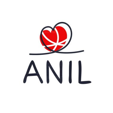 (Anil) Kaligrafi adı, Vektör illüstrasyonu.