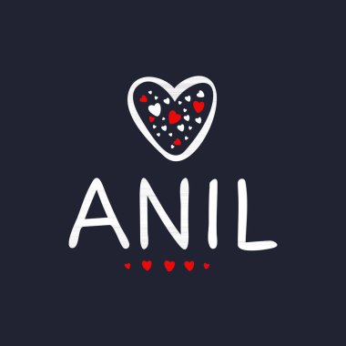 (Anil) Kaligrafi adı, Vektör illüstrasyonu.
