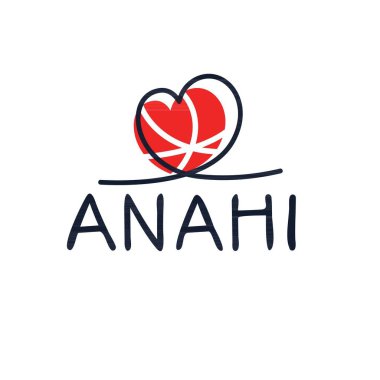 (Anahi) Kaligrafi adı, Vektör illüstrasyonu.