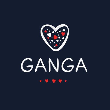 (Ganga) Kaligrafi adı, Vektör illüstrasyonu.