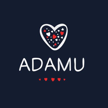 (Adamu) Kaligrafi adı, Vektör illüstrasyonu.