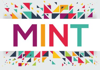 Mint metin afişi, vektör illüstrasyonu. Vektör