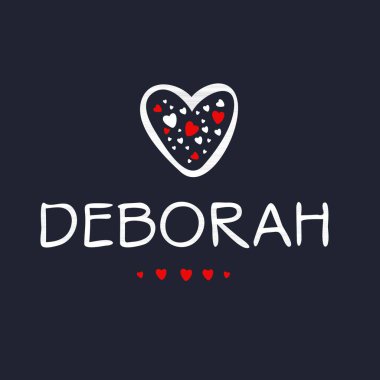 (Deborah) Kaligrafi adı, Vektör illüstrasyonu.