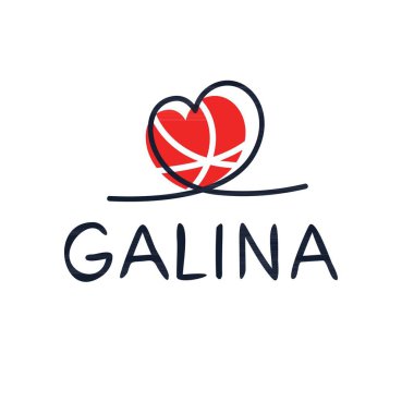 (Galina) Kaligrafi adı, Vektör illüstrasyonu.