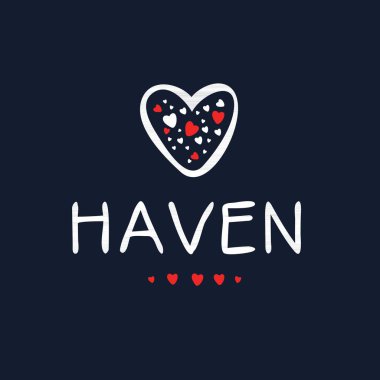 (Haven) Kaligrafi adı, Vektör illüstrasyonu.