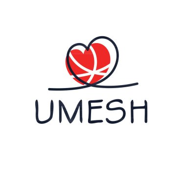 (Umesh) Kaligrafi adı, Vektör illüstrasyonu.