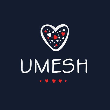 (Umesh) Kaligrafi adı, Vektör illüstrasyonu.