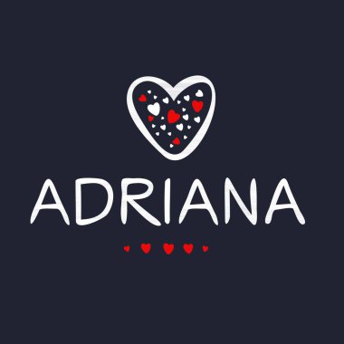 (Adriana) Kaligrafi adı, Vektör illüstrasyonu.