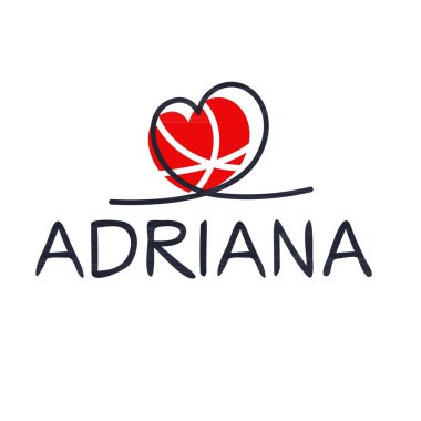 (Adriana) Kaligrafi adı, Vektör illüstrasyonu.