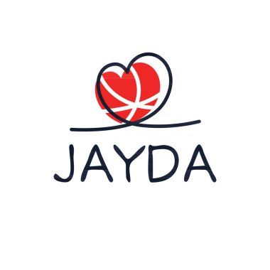 (Jayda) Kaligrafi adı, Vektör illüstrasyonu.