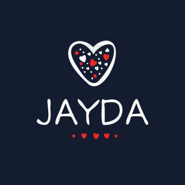 (Jayda) Kaligrafi adı, Vektör illüstrasyonu.