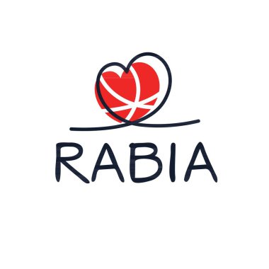 (Rabia) Kaligrafi adı, Vektör illüstrasyonu.