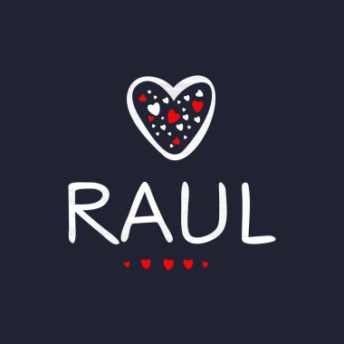 (Raul) Kaligrafi adı, Vektör illüstrasyonu.