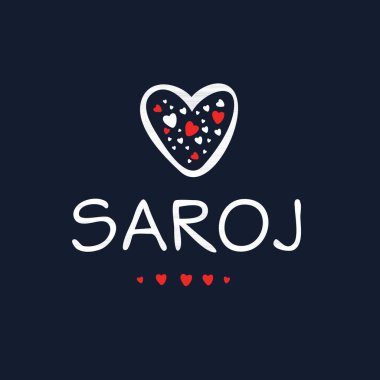 (Saroj) Kaligrafi adı, Vektör illüstrasyonu.