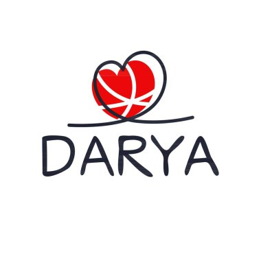 (Darya) Kaligrafi adı, Vektör illüstrasyonu.