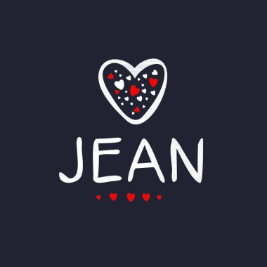 (Jean) Kaligrafi adı, Vektör illüstrasyonu.