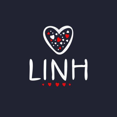 (Linh) Kaligrafi adı, Vektör illüstrasyonu.