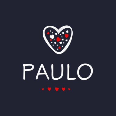 (Paulo) Kaligrafi adı, Vektör illüstrasyonu.