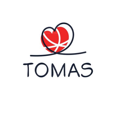 (Tomas) Kaligrafi adı, Vektör illüstrasyonu.