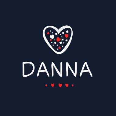 (Danna) Kaligrafi adı, Vektör illüstrasyonu.