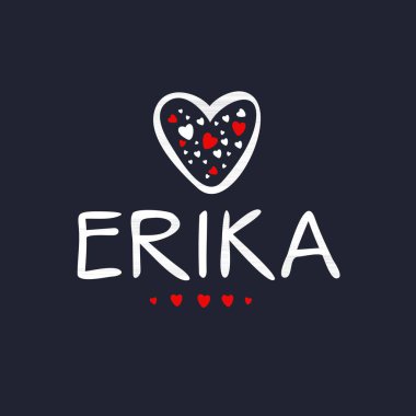 (Erika) Kaligrafi adı, Vektör illüstrasyonu.