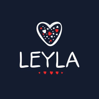 (Leyla) Kaligrafi adı, Vektör illüstrasyonu.