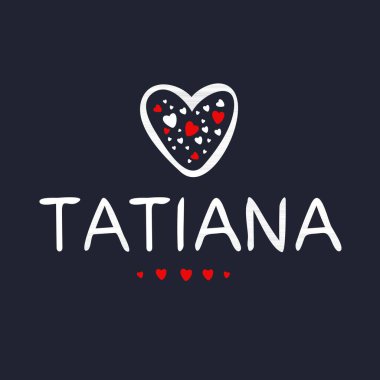 (Tatiana) Kaligrafi adı, Vektör illüstrasyonu.