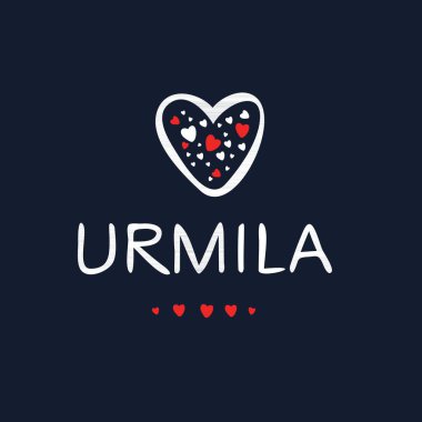 (Urmila) Kaligrafi adı, Vektör illüstrasyonu.